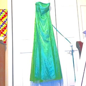 Emerald glitter mermaid prom dress